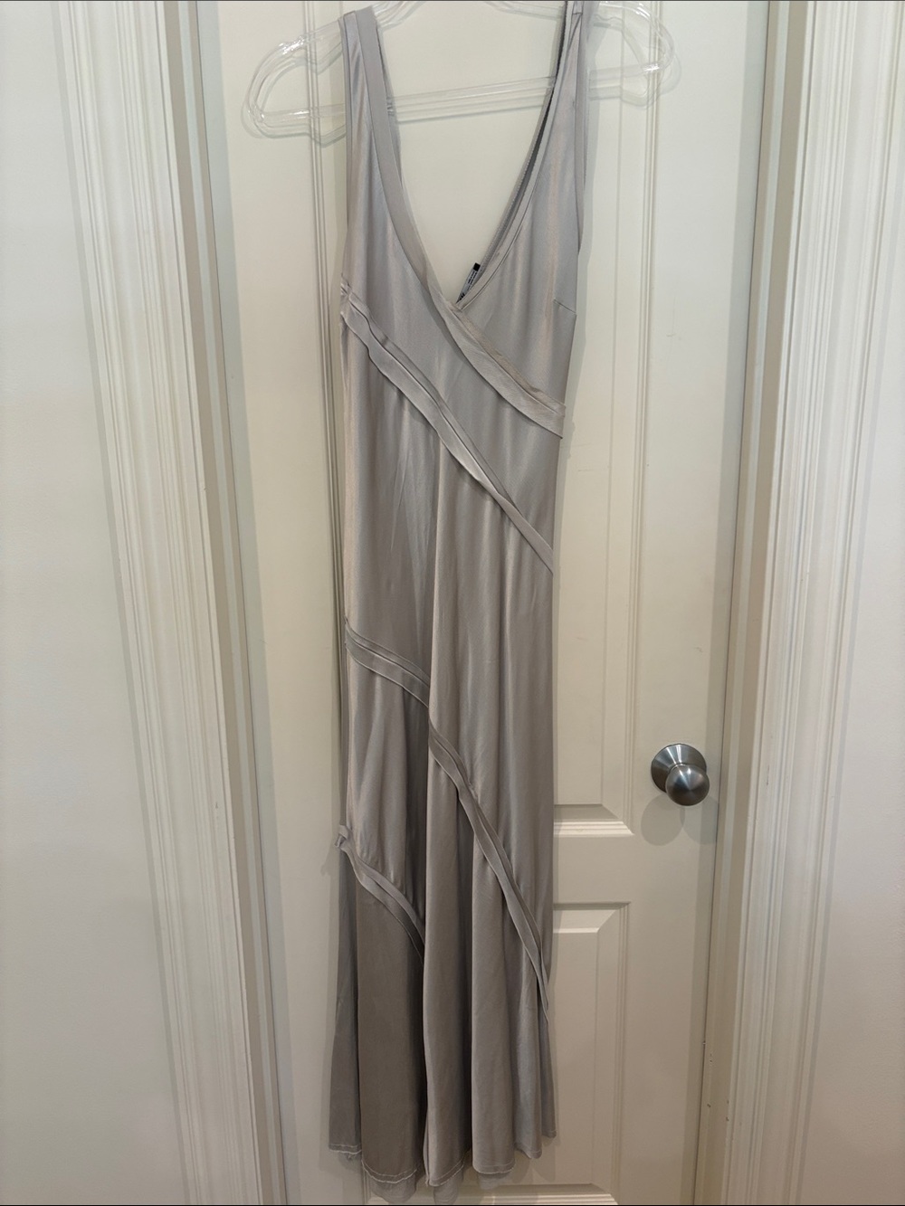 Zara V-Neck silver Women’s Maxi Dress